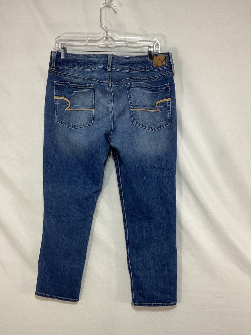 American Eagle Artist Crop Super Stretch Size 12 Blue Denim Jeans - Picture 5 of 14